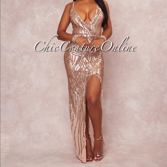 Rose Gold Prom Dress - Picture 5 of 8